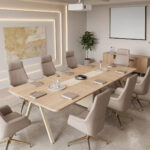 Τραπέζι συνεδριάσεων Stark σε oak-μπεζ απόχρωση 240x120x75εκ
