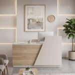 Γραφείο reception Stark σε oak-μπεζ απόχρωση 160x60x105εκ