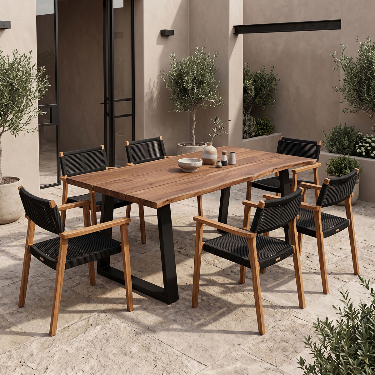 Τραπέζι Miles pakoworld μασίφ ξύλο ακακίας καρυδί 200x100x76εκ Τραπέζι Miles μασίφ ξύλο ακακίας καρυδί 200x100x76εκ - Image 1