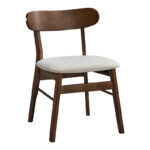 Καρέκλα Cairo rubberwood σε καρυδί-εκρού απόχρωση 47x47x76εκ
