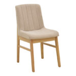 Καρέκλα Dalby μπεζ ύφασμα sonoma rubberwood 50x45x85,5εκ