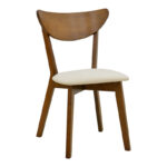 Καρέκλα Canon καρυδί rubberwood εκρού ύφασμα 43x52x83,5εκ