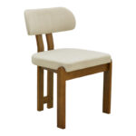 Καρέκλα Genoa καρυδί rubberwood και εκρού ύφασμα 50x43x82εκ