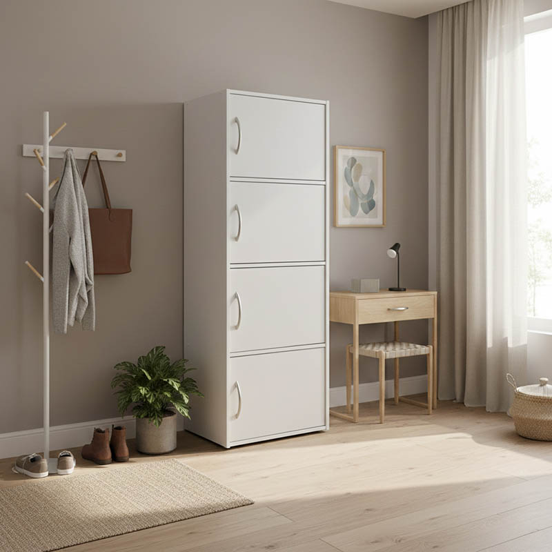 Ντουλάπι-στήλη Soline I pakoworld σε λευκή απόχρωση 40x34.5x120εκ Ντουλάπι-στήλη Soline I σε λευκή απόχρωση 40x34.5x120εκ - Image 1