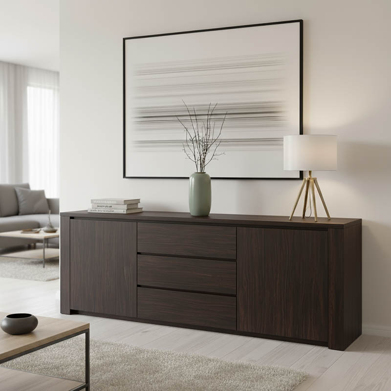 Μπουφές Kalya pakoworld σε wenge απόχρωση 220x49x89.5εκ Μπουφές Kalya σε wenge απόχρωση 220x49x89.5εκ - Image 1