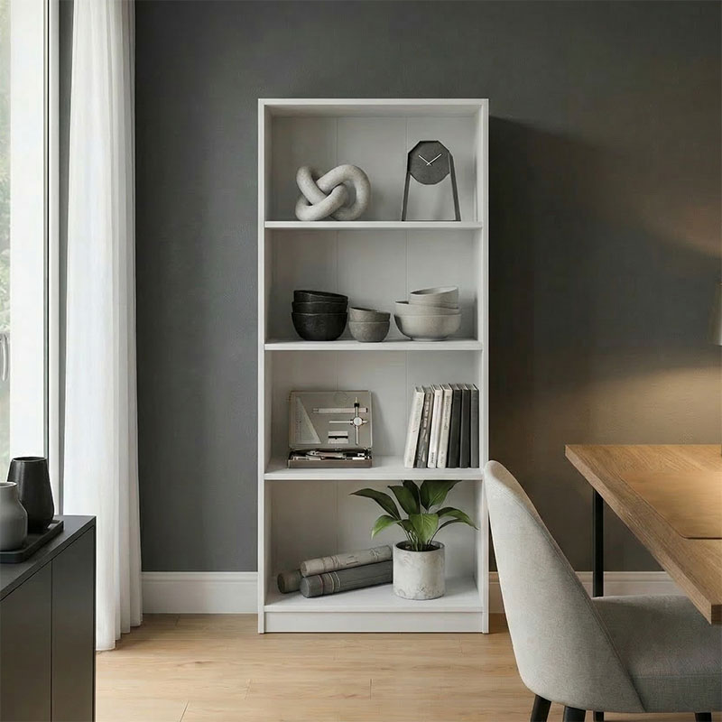 Βιβλιοθήκη Kendy pakoworld λευκό 60x30x167εκ Βιβλιοθήκη Kendy λευκό 60x30x167εκ - Image 1