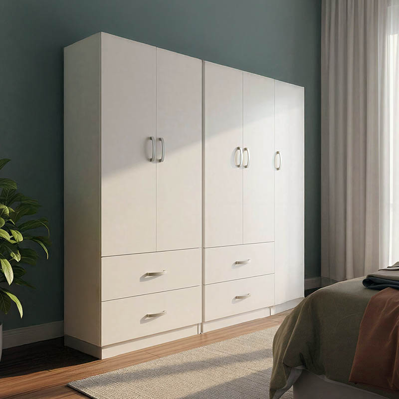Ντουλάπα πεντάφυλλη Athos pakoworld λευκή 170x42x180εκ Ντουλάπα πεντάφυλλη Athos λευκή 170x42x180εκ - Image 1