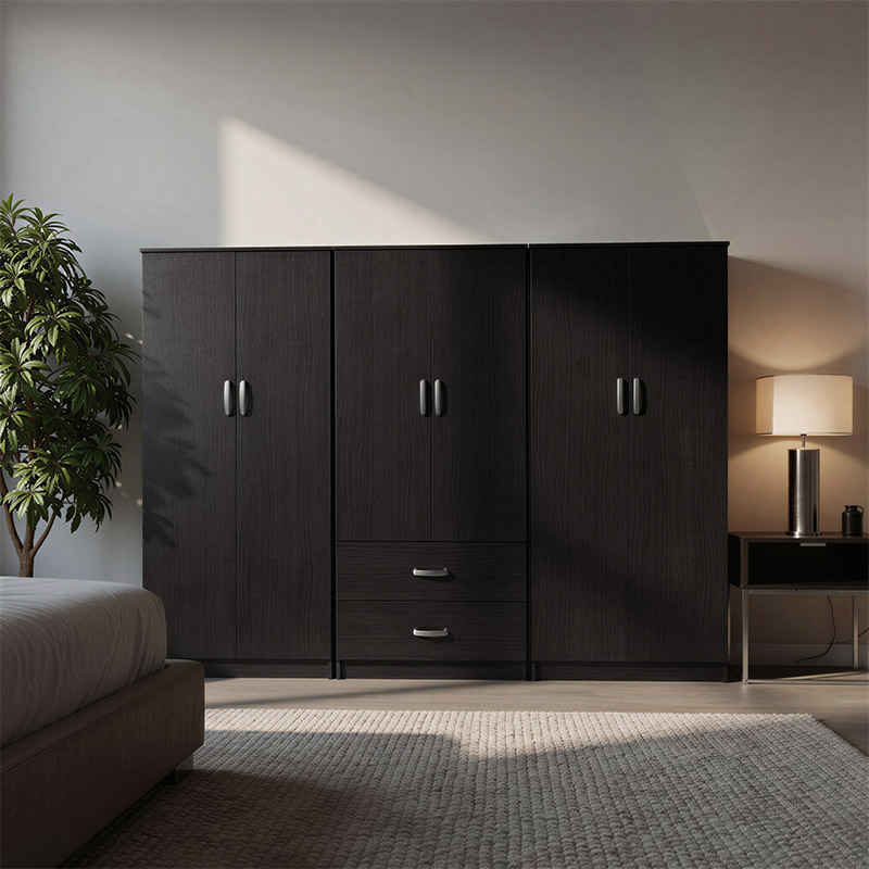 Ντουλάπα εξάφυλλη Athos Ι pakoworld wenge 240x42x180εκ Ντουλάπα εξάφυλλη Athos Ι wenge 240x42x180εκ - Image 1