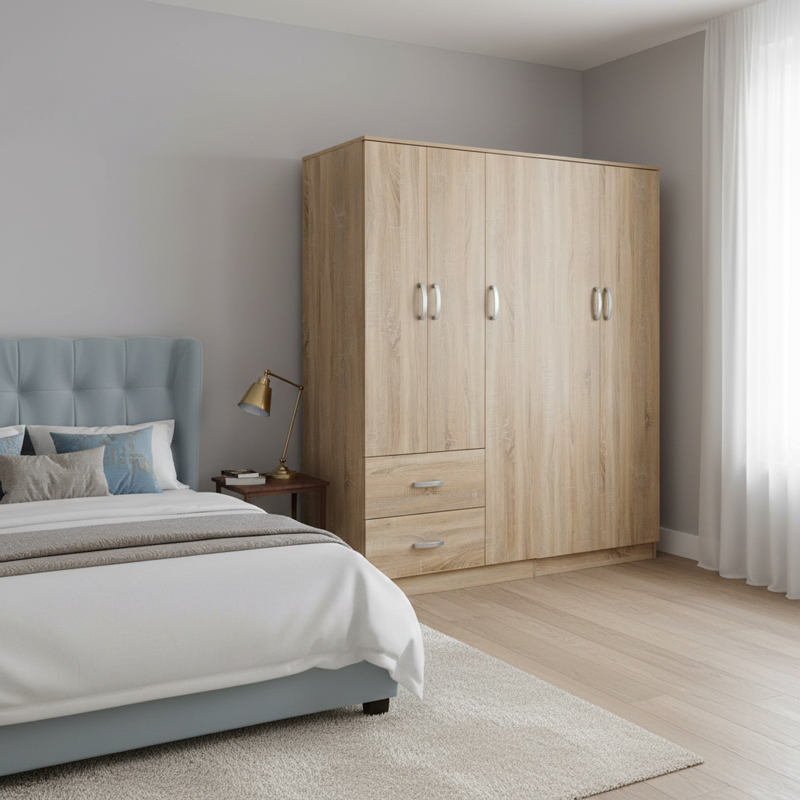 Ντουλάπα πεντάφυλλη Athos I pakoworld sonoma 170x42x180εκ Ντουλάπα πεντάφυλλη Athos I sonoma 170x42x180εκ - Image 1