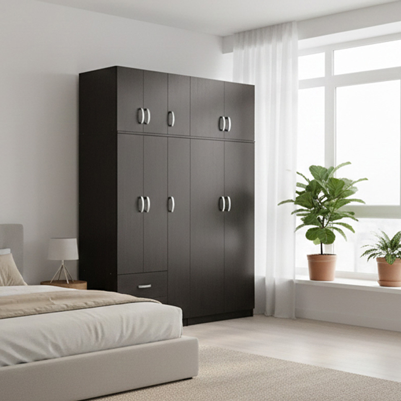 Ντουλάπα πεντάφυλλη με πατάρι Athos I pakoworld wenge 170x42x240εκ Ντουλάπα πεντάφυλλη με πατάρι Athos I wenge 170x42x240εκ - Image 1