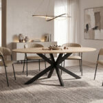 Τραπέζι Makrey sonoma mdf- μαύρα μεταλλικά πόδια 180x90x75εκ
