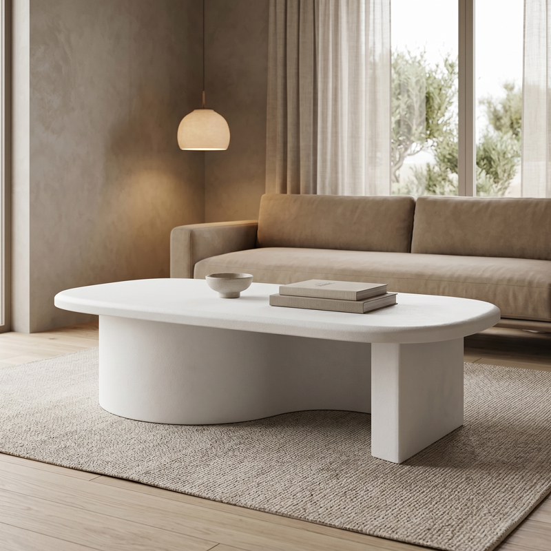 Τραπέζι σαλονιού Verven pakoworld mdf λευκό 120x60x32εκ Τραπέζι σαλονιού Verven mdf λευκό 120x60x32εκ - Image 1