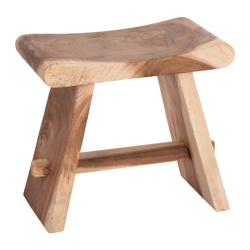 Σκαμπό Saddle pakoworld suar ξύλο σε φυσική απόχρωση 50x30x50εκ Σκαμπό Saddle suar ξύλο σε φυσική απόχρωση 50x30x50εκ - Image 1