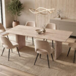 Τραπέζι Releno sintered stone σε όψη τραβερτίνας 180x90x75εκ