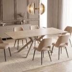 Τραπέζι Olven sintered stone σε όψη τραβερτίνας 180x90x75εκ