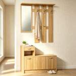 Έπιπλο εισόδου Jentia με καθρέπτη sonoma MDF 100x24x186εκ