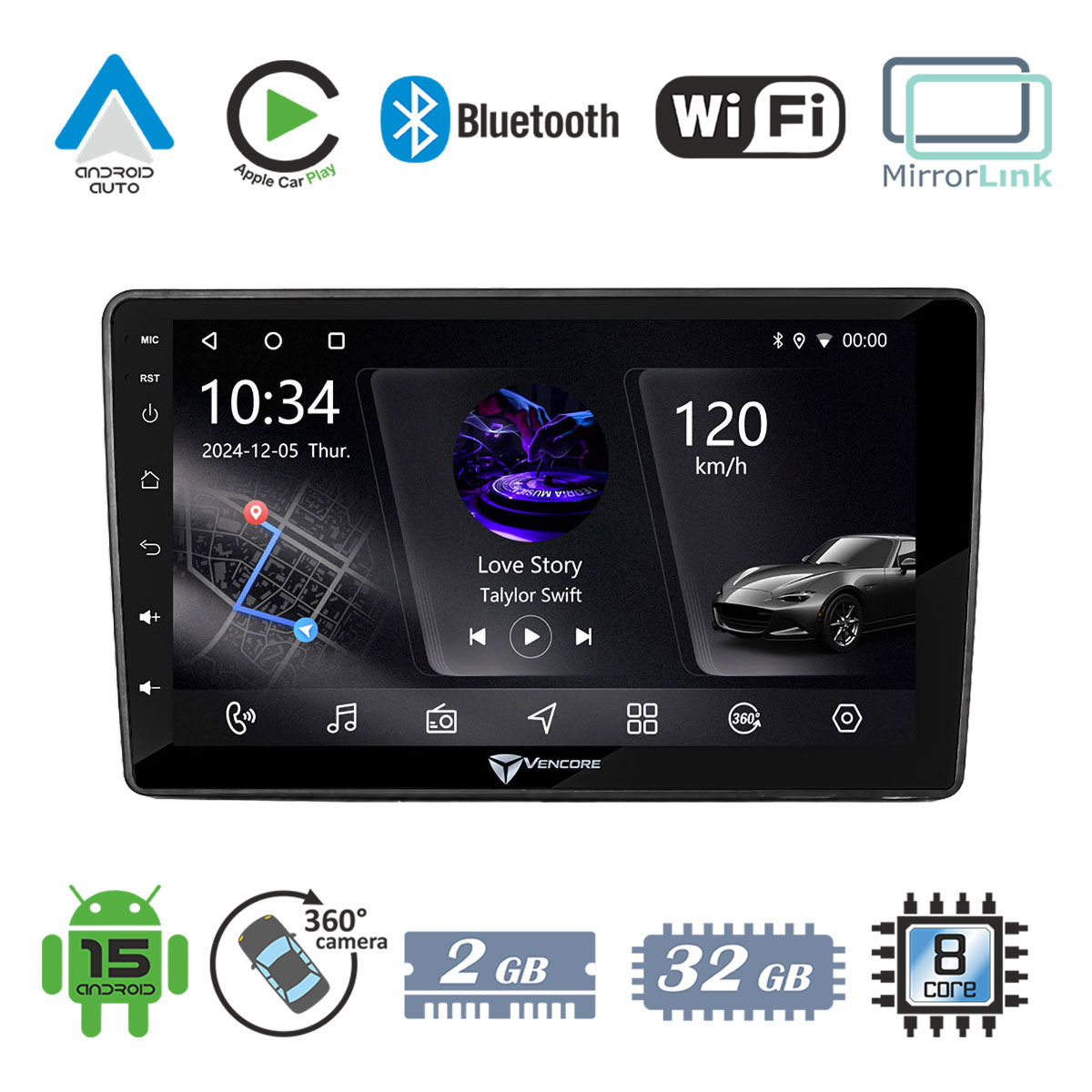 5a4c26e970a1a755_20261002115109 VenCore 3236-10006-0410B - Οθόνη Multimedia Android 15 10.1" PX5S Octa-Core 2GB/32GB IPS με Πρόσοψη, CarPlay, Android Auto και Υποστήριξη Κάμερας 360° για Fiat 500L 2012-2018 – Μαύρη - Image 1