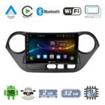 VenCore 3236-10007-0506B - Οθόνη Multimedia Android 15 9" 9109A MTK6762 Octa-Core 2GB/32GB IPS με Πρόσοψη, CarPlay, Android Auto και Υποστήριξη Κάμερας Οπισθοπορείας AHD για Hyundai i10 2014-2020 – Μαύρη